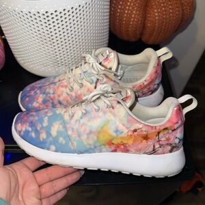 Women Nike cherry blossom roshe shoes